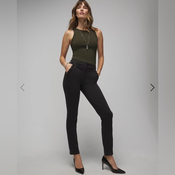 WHITE HOUSE BLACK MARKET High Rise Sculpt Grommet Slim Jeans 00R - Picture 1 of 4